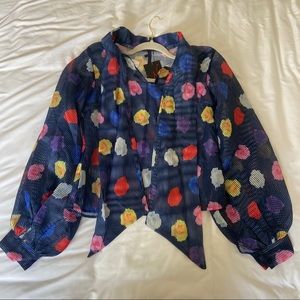 NWT puff sleeve organza blouse